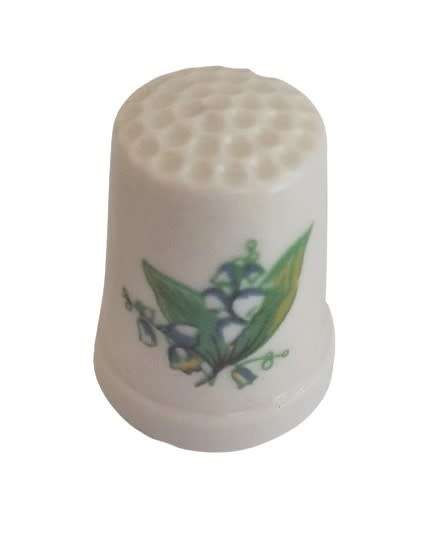 Collectible Vintage Porcelain Thimble - Botanical