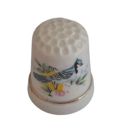 Collectible Vintage Porcelain Thimble - Ornithology