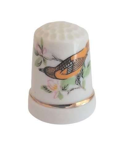 Collectible Vintage Porcelain Thimble - Ornithology