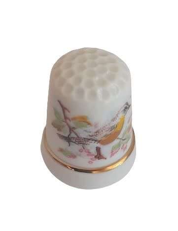 Collectible Vintage Porcelain Thimble - Ornithology