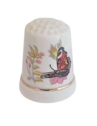 Collectible Vintage Porcelain Thimble - Lepidopterology