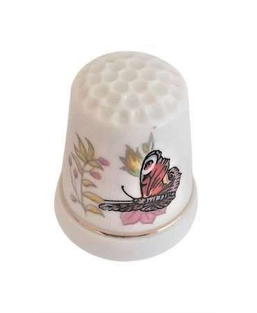 Collectible Vintage Porcelain Thimble - Lepidopterology