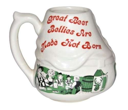 Vintage Ceramic Octoberfest themed, Beer Belly Mug - `Great beer bellies are made not born`