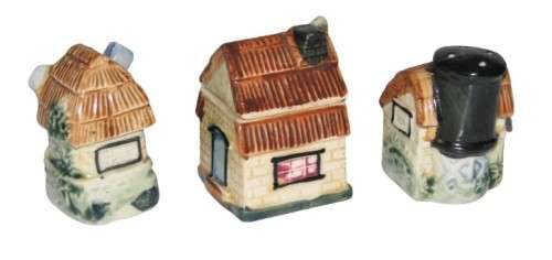 Vintage, Cottage Style Ceramic Cruet Set - Salt, Pepper and Mustard