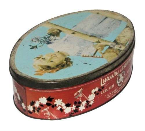 Vintage, Collectible Premier Biscuit Company Luxury Assortment Biscuit Tin