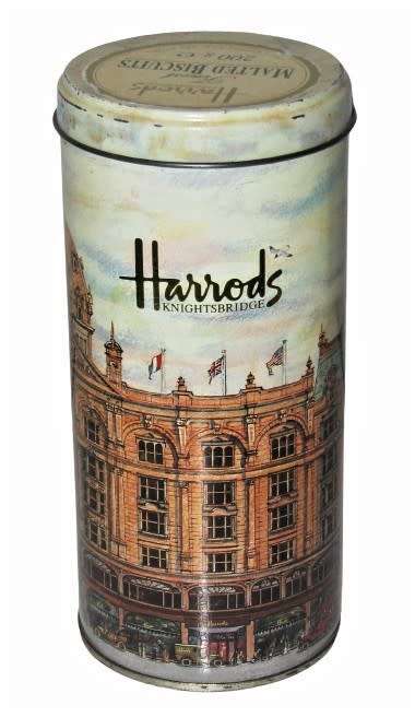 Vintage, Collectible Harrods Knightsbridge Finest Malted Biscuit Tin
