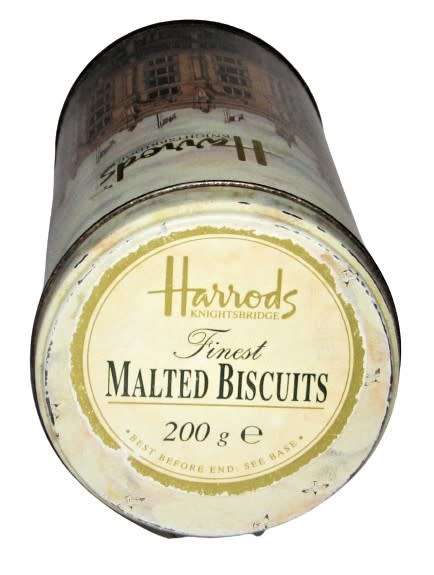 Vintage, Collectible Harrods Knightsbridge Finest Malted Biscuit Tin