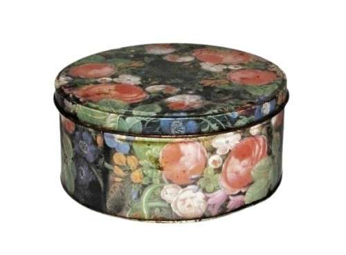 Vintage, Collectible Medium Sized Floral Storage/Biscuit Tin