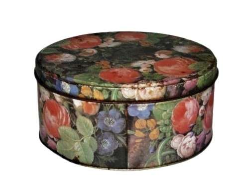Vintage, Collectible Medium Sized Floral Storage/Biscuit Tin