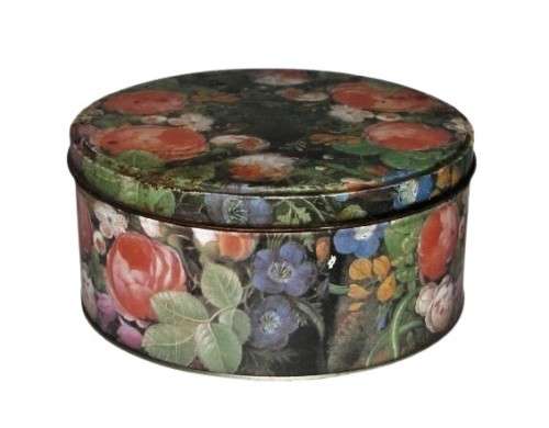 Vintage, Collectible Medium Sized Floral Storage/Biscuit Tin