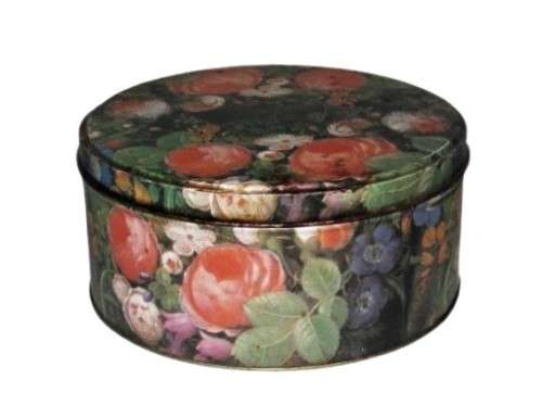 Vintage, Collectible Medium Sized Floral Storage/Biscuit Tin