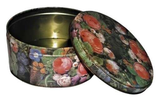 Vintage, Collectible Medium Sized Floral Storage/Biscuit Tin