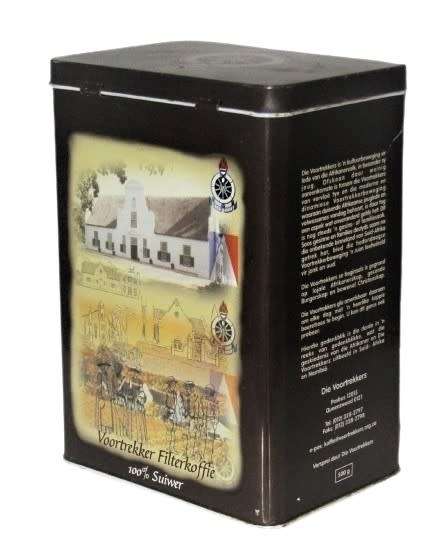Vintage Voortrekker Filterkoffie Tin - Die Hollanders stig `n nedersetting