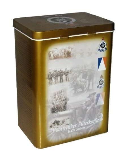Vintage Voortrekker Filterkoffie Tin - Die Anglo Boereoorlog `n eeu gelede
