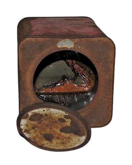 Vintage, Collectible Rustic Pure Ground Caustic Soda Tin