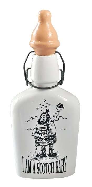 Vintage Ceramic Novelty Scotch Flask - I am a scotch baby
