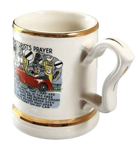 Vintage Prince William Warranted 22 ct Gold Trimmed Mug - The Motorist`s Prayer