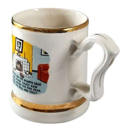 Vintage British Pottery 22 ct Gold Trimmed Mug - Where the h*** are you?