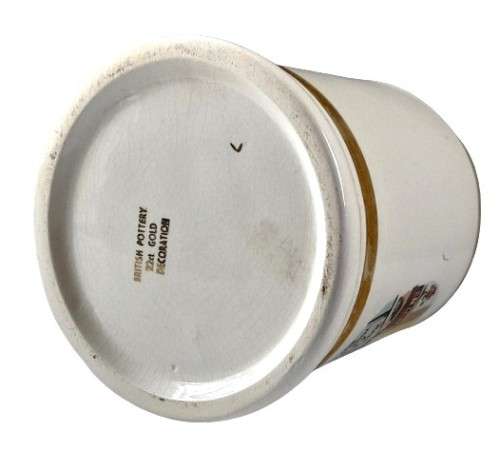Vintage British Pottery 22 ct Gold Trimmed Mug - Where the h*** are you?