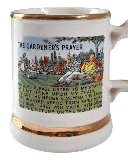 Vintage Prince William Warranted 22 ct Gold Trimmed Mug - The Gardener`s Prayer