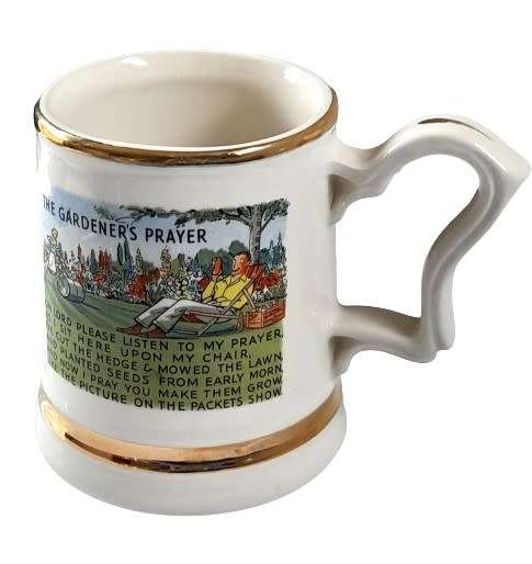 Vintage Prince William Warranted 22 ct Gold Trimmed Mug - The Gardener`s Prayer