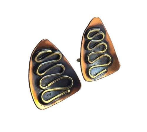 Retro/Vintage Copper and Brass Clip-on Earrings