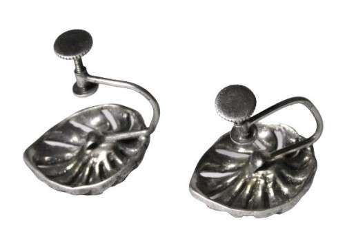 Vintage Art Deco 935 Sterling Silver and Marcasite Screw Back Earrings with Faux Pearls