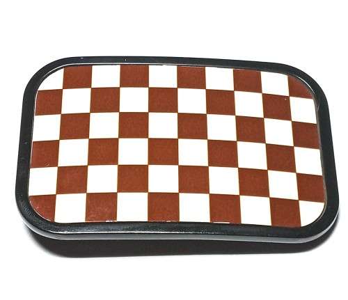 Retro Rectangular Checkered Men`s Belt Buckle by Buckle Down