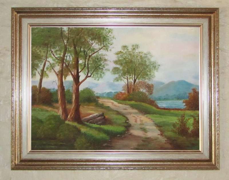 Landscape - Framed Oil on board signed Hetta Beyers 1999