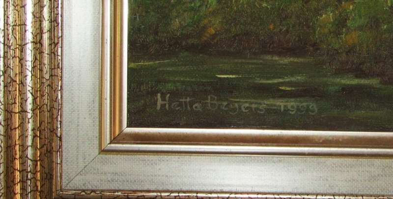 Landscape - Framed Oil on board signed Hetta Beyers 1999