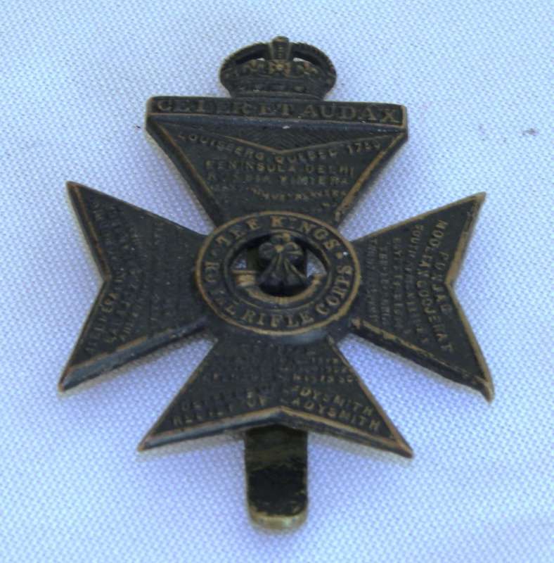 British King`s Royal Rifle Corps Cap Badge