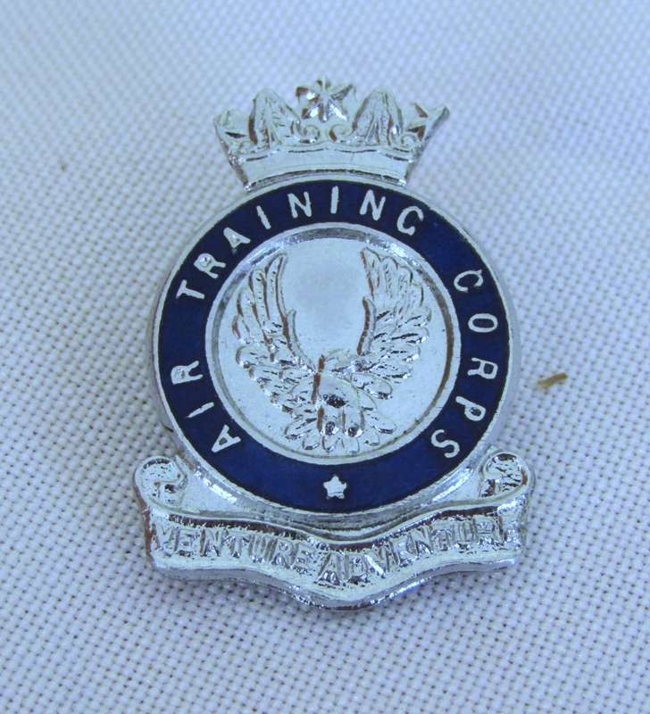ATC - Air Training Corps silver tone metal and enamel badge