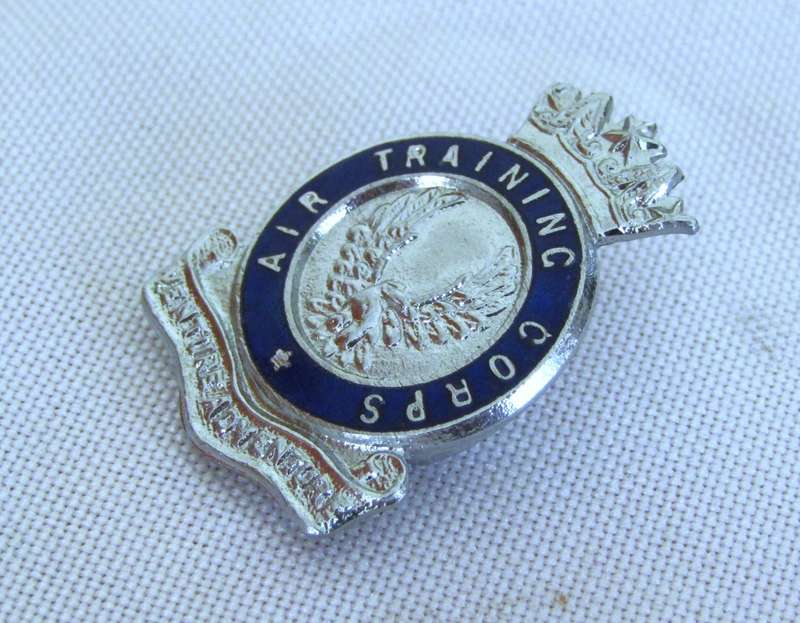 ATC - Air Training Corps silver tone metal and enamel badge