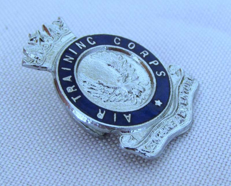 ATC - Air Training Corps silver tone metal and enamel badge