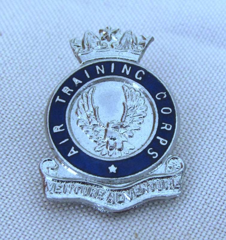 ATC - Air Training Corps silver tone metal and enamel badge