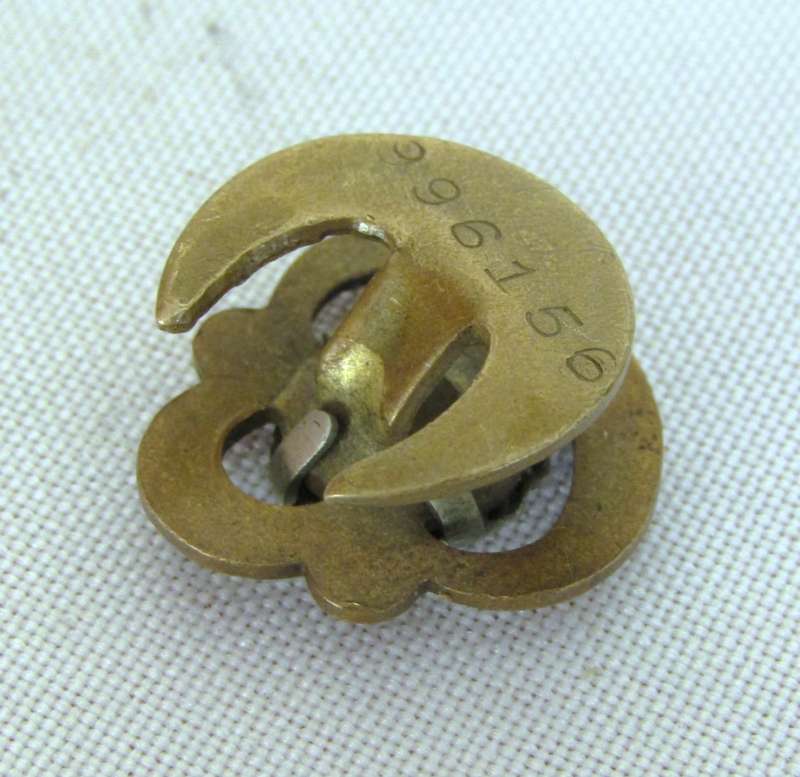 Vintage gilt brass, pot metal and blue enamel British Legion Badge