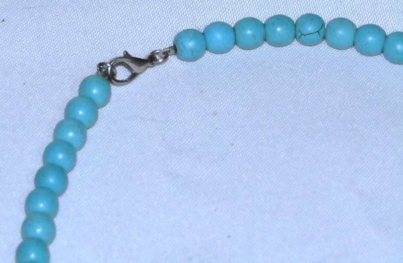 Vintage graduating faux turquoise beads necklace