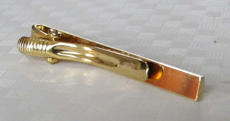 Vintage gold plated machined tie bar
