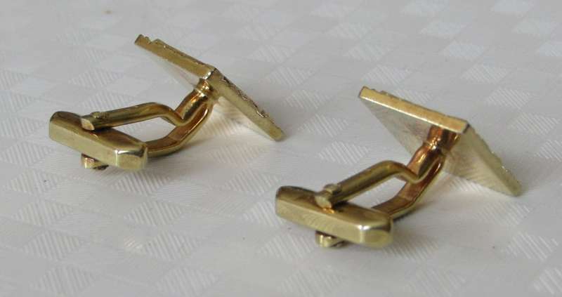 Vintage gold plated square machined cufflinks