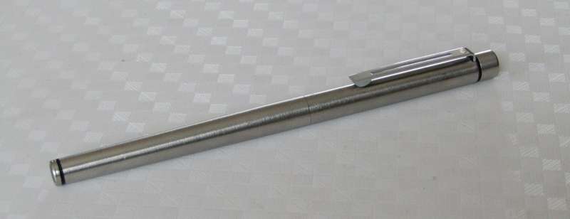 c1982 Sheaffer Targa Slim Fountain Pen 1001s Brushed Stainless Steel Slimline