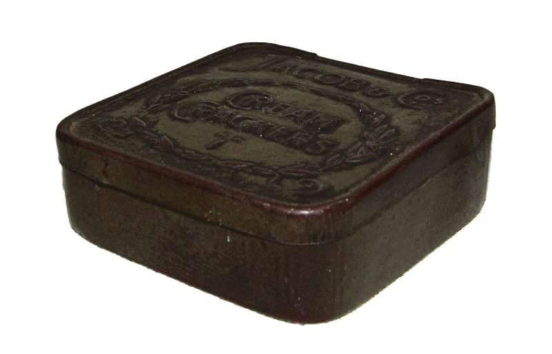 Antique Jacobs and Co Biscuit Manufacturer Sample Tin - Cream Crackers c1912