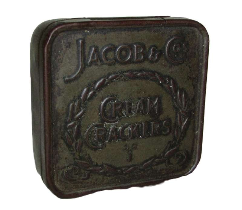 Antique Jacobs and Co Biscuit Manufacturer Sample Tin - Cream Crackers c1912