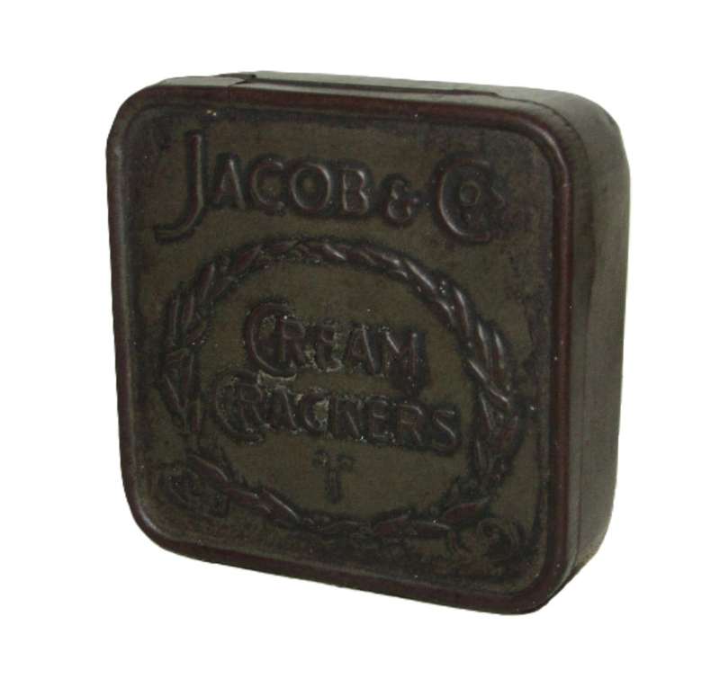 Antique Jacobs and Co Biscuit Manufacturer Sample Tin - Cream Crackers c1912