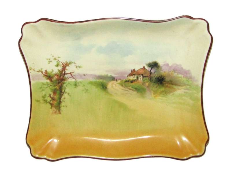 Vintage Royal Doulton `English Cottages` series tray/plate. Pattern Number: D6959 c1930