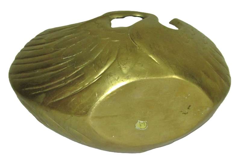 Vintage solid brass Art Deco Style Crane decorative vase c1970 - Made in Korea