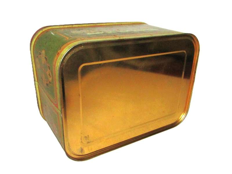 Large Vintage Art Nouveau-Inspired Whole Wheat Bread Storage Tin
