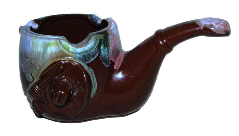 Vintage 1950's Western Themed Pipe-shaped Ashtray