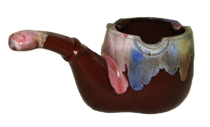 Vintage 1950's Western Themed Pipe-shaped Ashtray