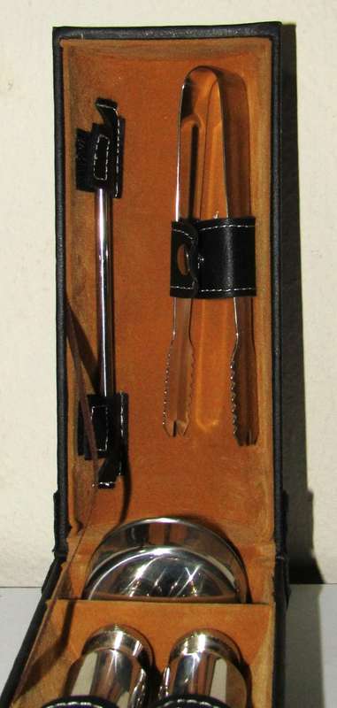 Vintage Whiskey Hipflask Travel Set in Case