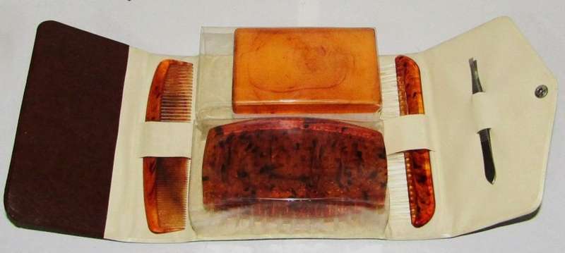 Retro 1960s/70s Men`s Travel Valet Kit
